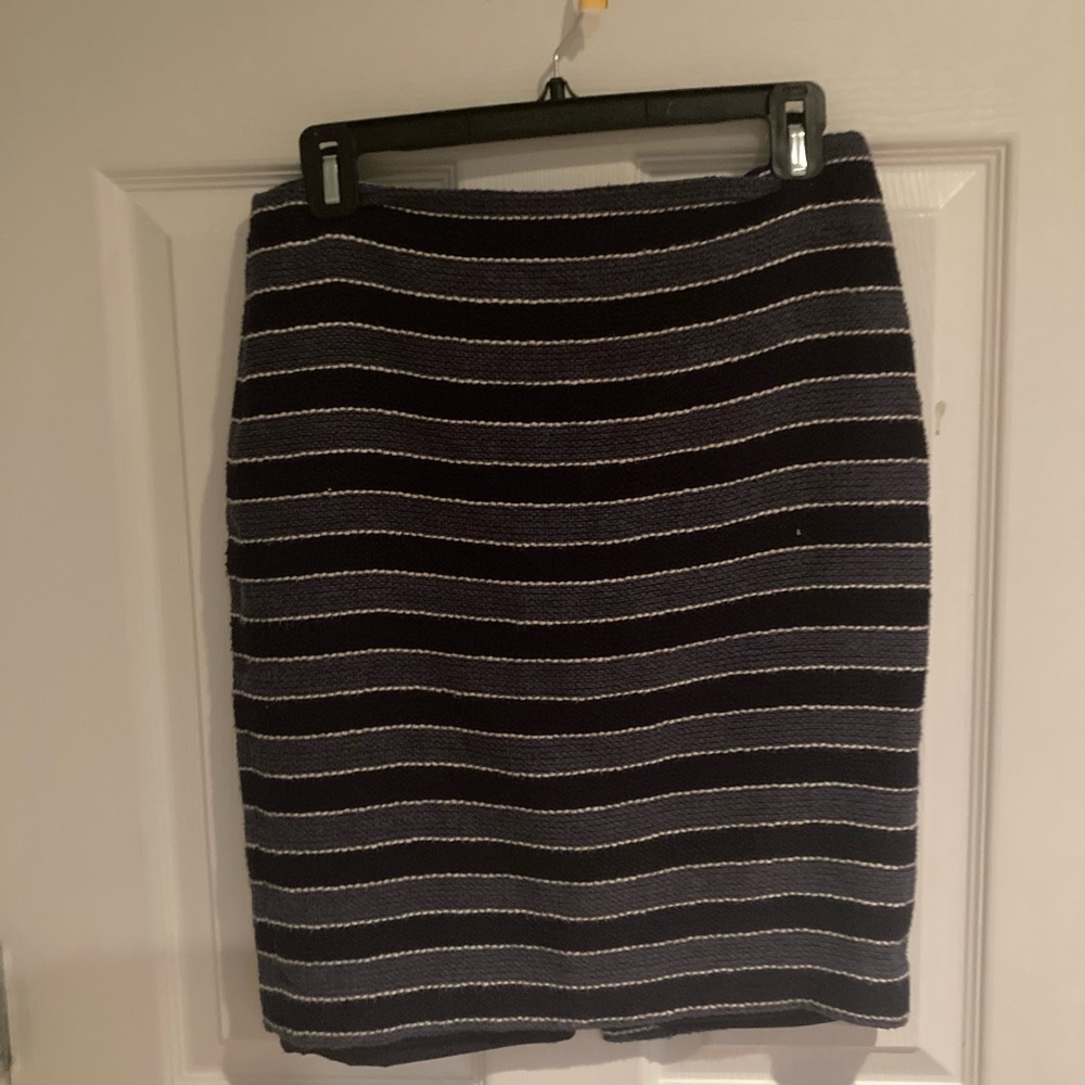 Blue stripe pencil skirt